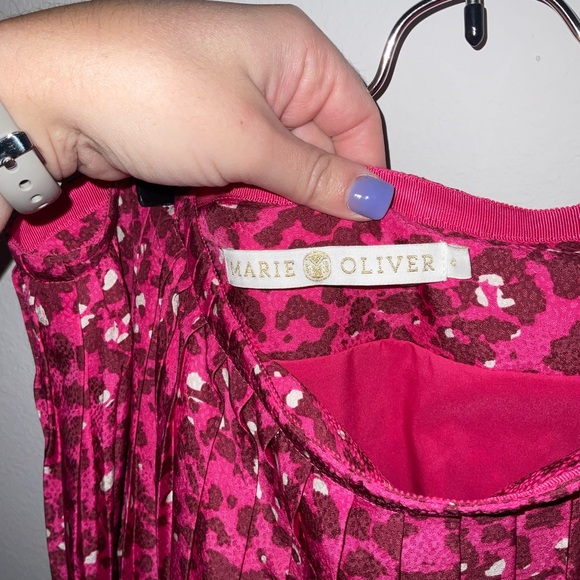 Marie Oliver Edie Midi Skirt Hot Pink / Barbie Pink / Cheetah Print - Picture 4 of 8